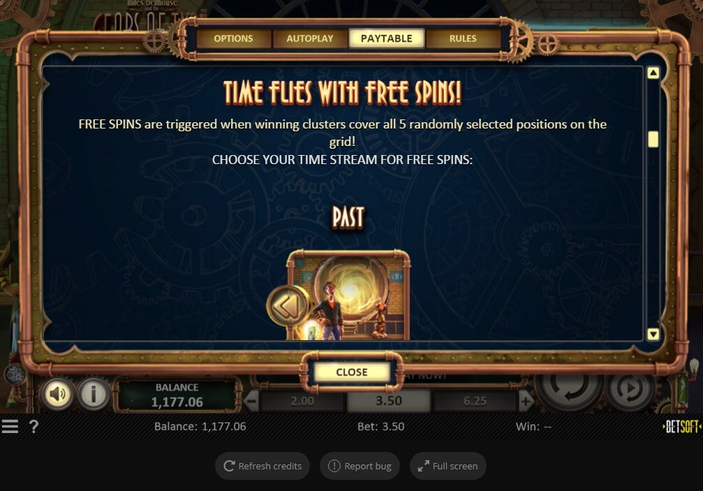 BETSOFT MILES BELLHOUSE AND THE GEARS OF TIME FREE TO PLAY ONLINE SLOT SPECIAL FEATURE FREE SPINS